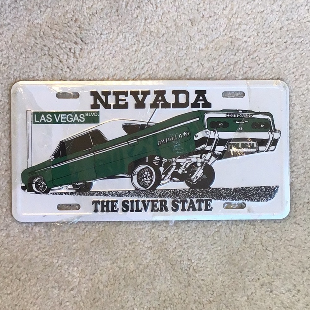 Nevada The Silver State Metal Impala Vanity License Plate